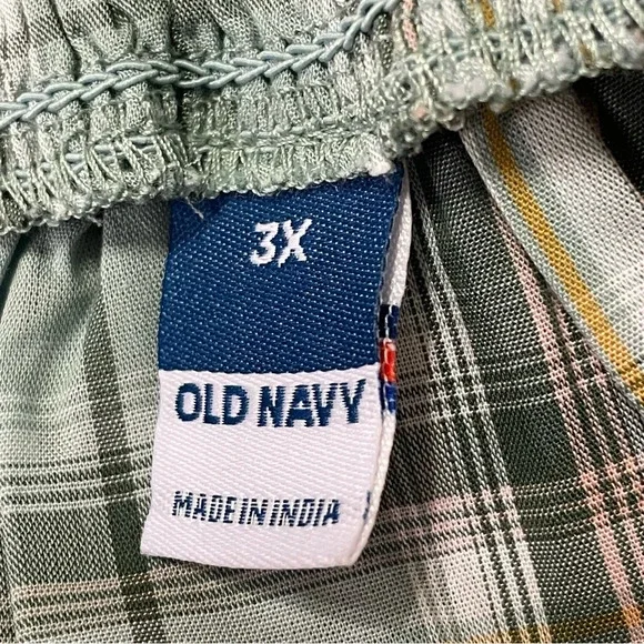 OLD NAVY Striped Smocked Pajama Cami Swing Top in Big Blue Plaid - Picture 6 of 8